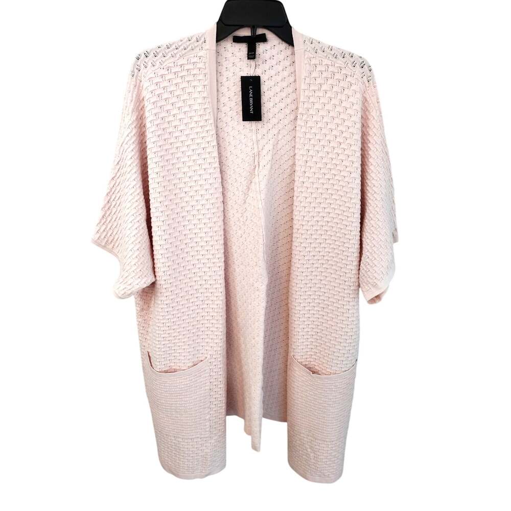 Lane Bryant NEW Light-Pink Short-Dolman-Sleeve Lightweight Longline Cardigan 4X